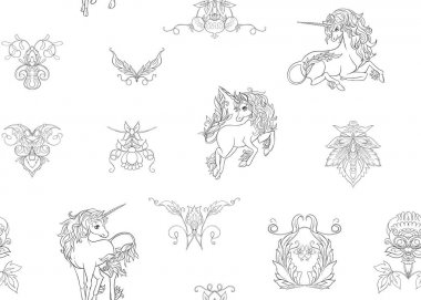 Vintage tarzda stilize süs çiçekleri