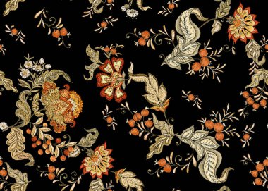 fantezi çiçek seamless modeli