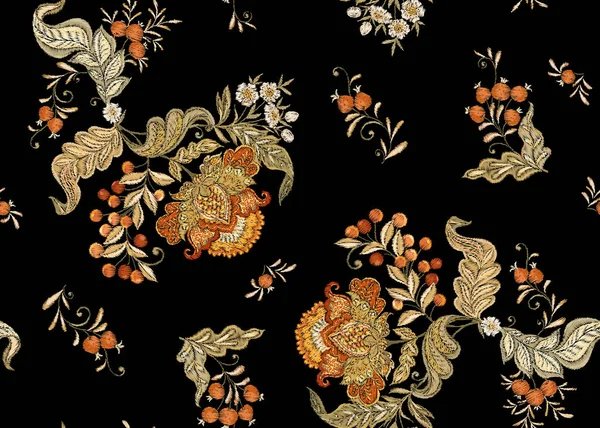 Фантастический цветочный бесшовный узор — стоковый вектор