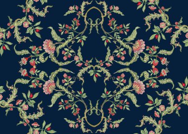 fantezi çiçek seamless modeli