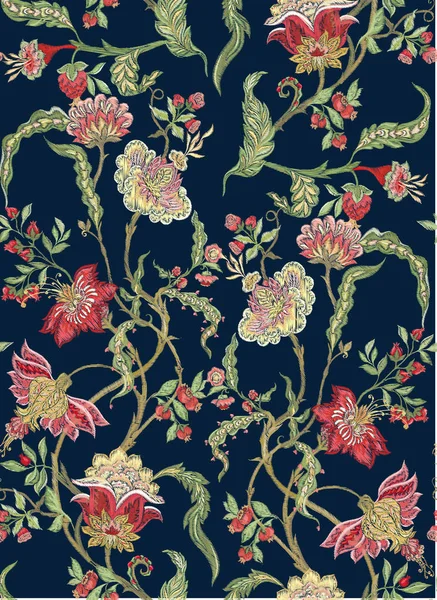 Fantaisie motif floral sans couture — Image vectorielle