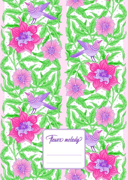 Patrón floral, fondo — Vector de stock