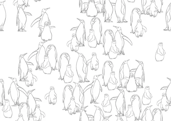 Imperador pinguins sem costura padrão . — Vetor de Stock