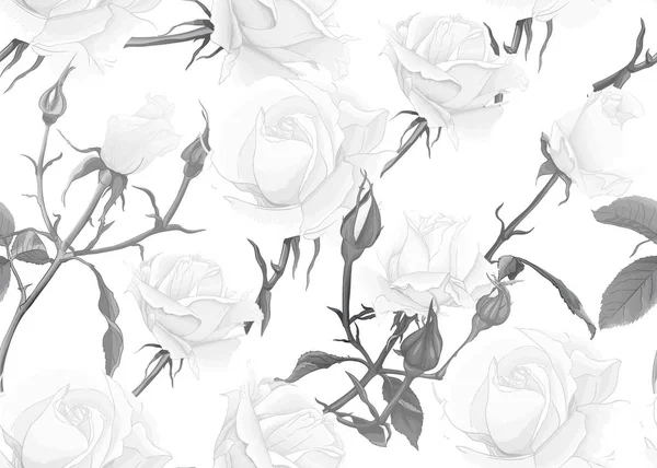 Rosas patrón sin costura — Archivo Imágenes Vectoriales