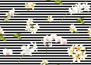 Dikişsiz desen, tropikal bitkiler ile arka plan