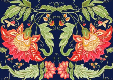 Vintage tarzda stilize süs çiçekleri