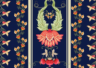 Vintage tarzda stilize süs çiçekleri