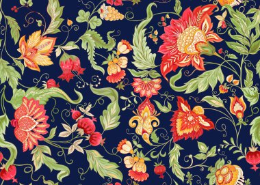 Vintage tarzda stilize süs çiçekleri