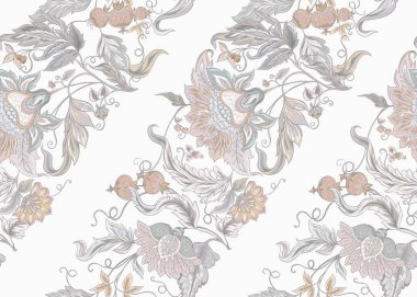 Vintage tarzda stilize süs çiçekleri