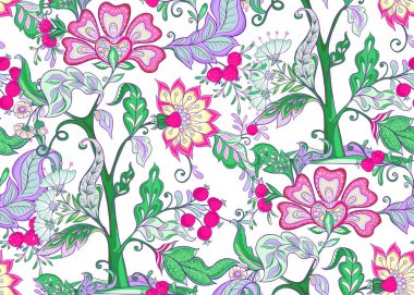 fantezi çiçek seamless modeli