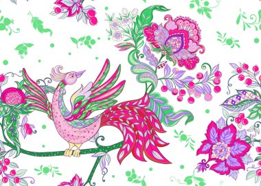 fantezi çiçek seamless modeli