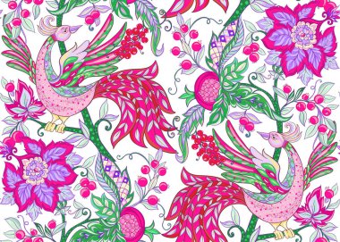 fantezi çiçek seamless modeli