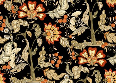 fantezi çiçek seamless modeli