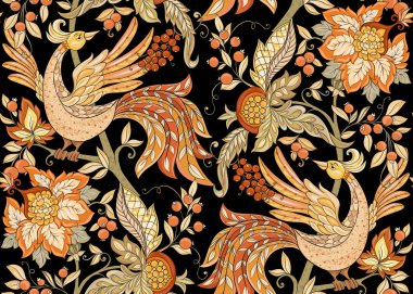 fantezi çiçek seamless modeli