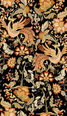 fantezi çiçek seamless modeli