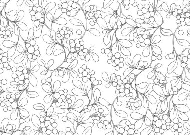 Sonbahar yaprakları ve böğürtlenlerle kusursuz desen