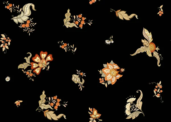 Fantaisie motif floral sans couture — Image vectorielle