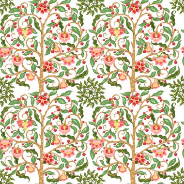 Şekillendirilmiş çiçeklerle kusursuz desen.