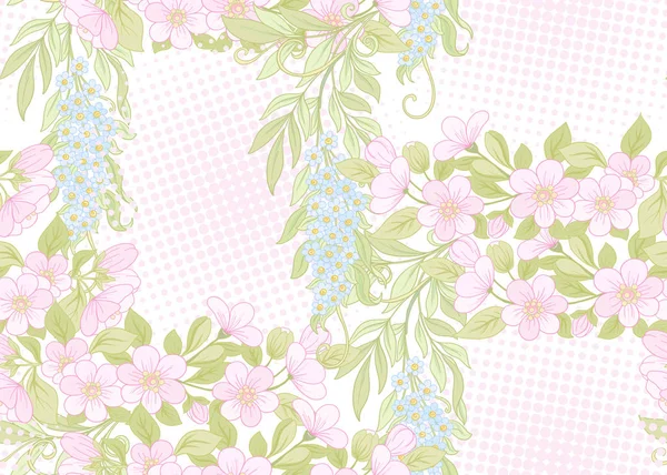 Seamless pattern spring flowers — Stock Vector