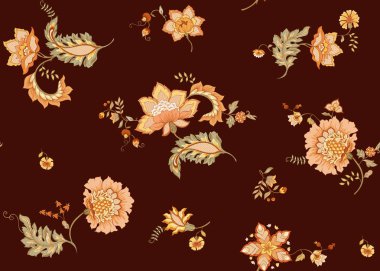 Vintage tarzda stilize süs çiçekleri