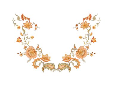 Retro stilize süs çiçekleri, vintage tarzı. 