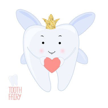 Diş perisi. Vektör karikatür illüstrasyon.