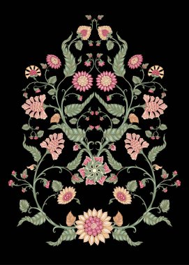 Çiçekli Hint etnik deseni.