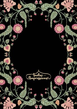 Çiçekli Hint etnik deseni.
