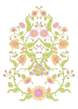 Çiçekli Hint etnik deseni