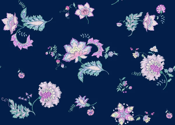 Стилизованные декоративные цветы для вышивки — стоковый вектор