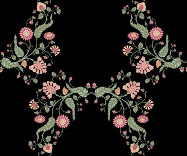 Dikişsiz Hint çiçek etnik desen