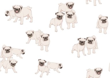 Pug köpek vektör illüstrasyon.