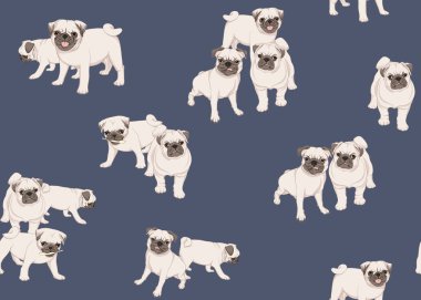 Pug köpek vektör illüstrasyon.