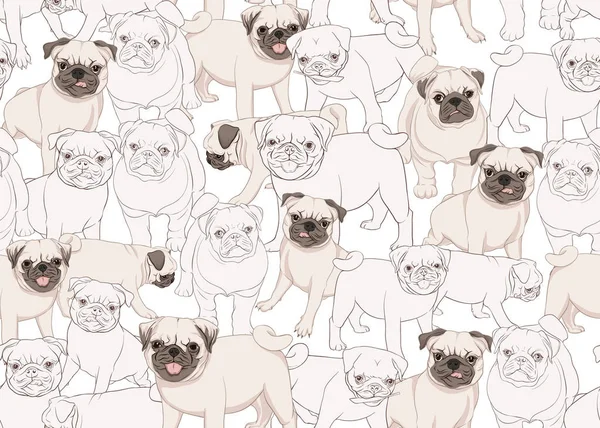 Pug perro vector ilustración . — Archivo Imágenes Vectoriales