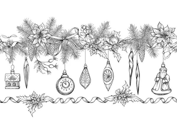 Grinalda de Natal de abeto —  Vetores de Stock