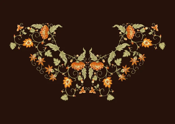 Tradition motif mughal, fleurs fantaisie — Image vectorielle