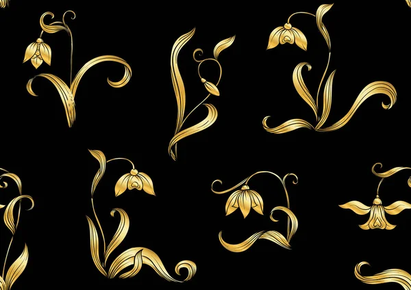 Galanthus, snowdrop, nivalis. Modèle sans couture — Image vectorielle