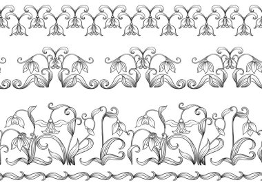 Galanthus, kartopu, nivalis. Kusursuz desen