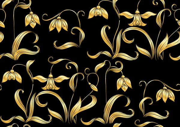 Galanthus, snowdrop, nivalis. Modèle sans couture — Image vectorielle