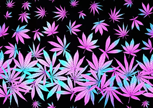 Feuilles de cannabis motif sans couture, fond. — Image vectorielle