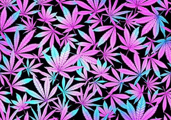 Feuilles de cannabis motif sans couture, fond. — Image vectorielle