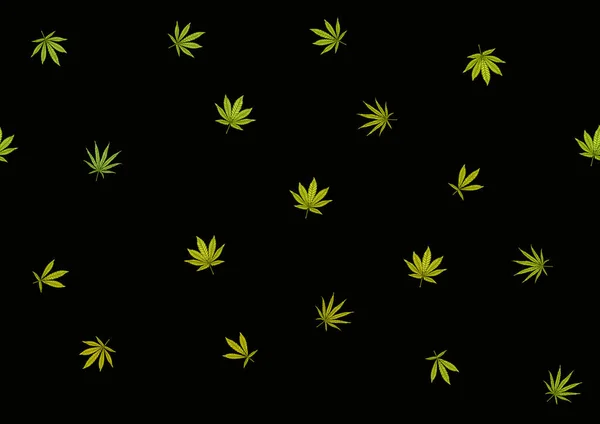 Feuilles de cannabis motif sans couture, fond. — Image vectorielle