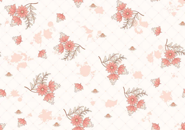 Fantasie bloemen in retro, vintage folk stijl — Stockvector