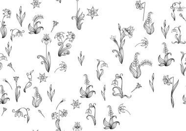 Kusursuz desen, bahar çiçekleriyle arka plan