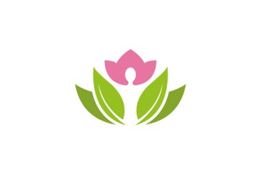 Wellness kişi eller yukarı ve logo Vektör için bırakır