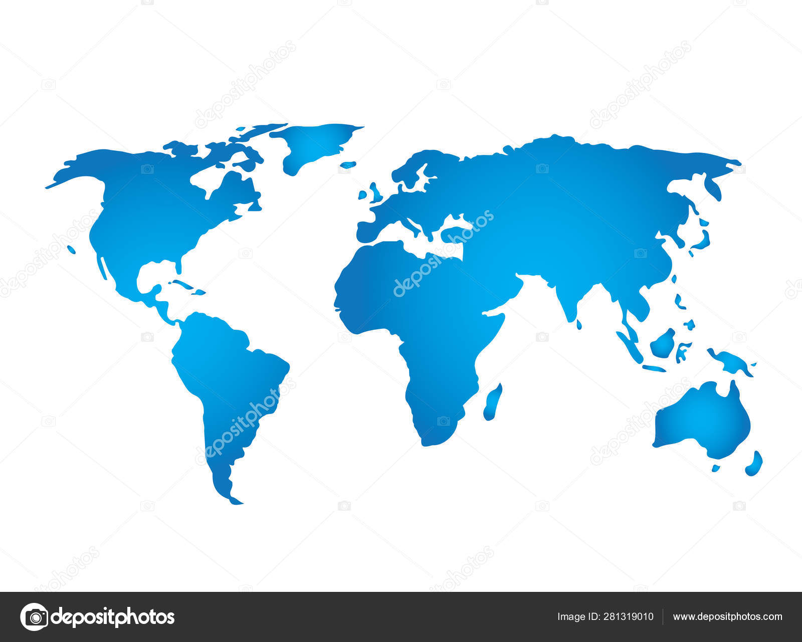 Blue World Map Isolated White Background Vector Image By C Omarok1 Vector Stock