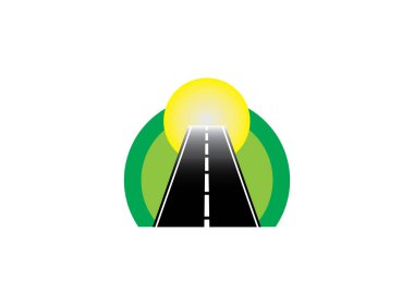 beyaz arka planda yalıtılmış yol basit simgesi 