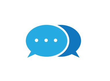 Beyaz arka plan üzerinde izole konuşma kabarcıklar simgesini