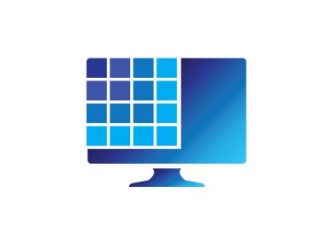 Bilgisayar monitörü beyaz arkaplanda izole edildi 