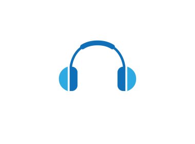 Kulaklıklar beyaz arkaplanda izole edilmiş basit simge 